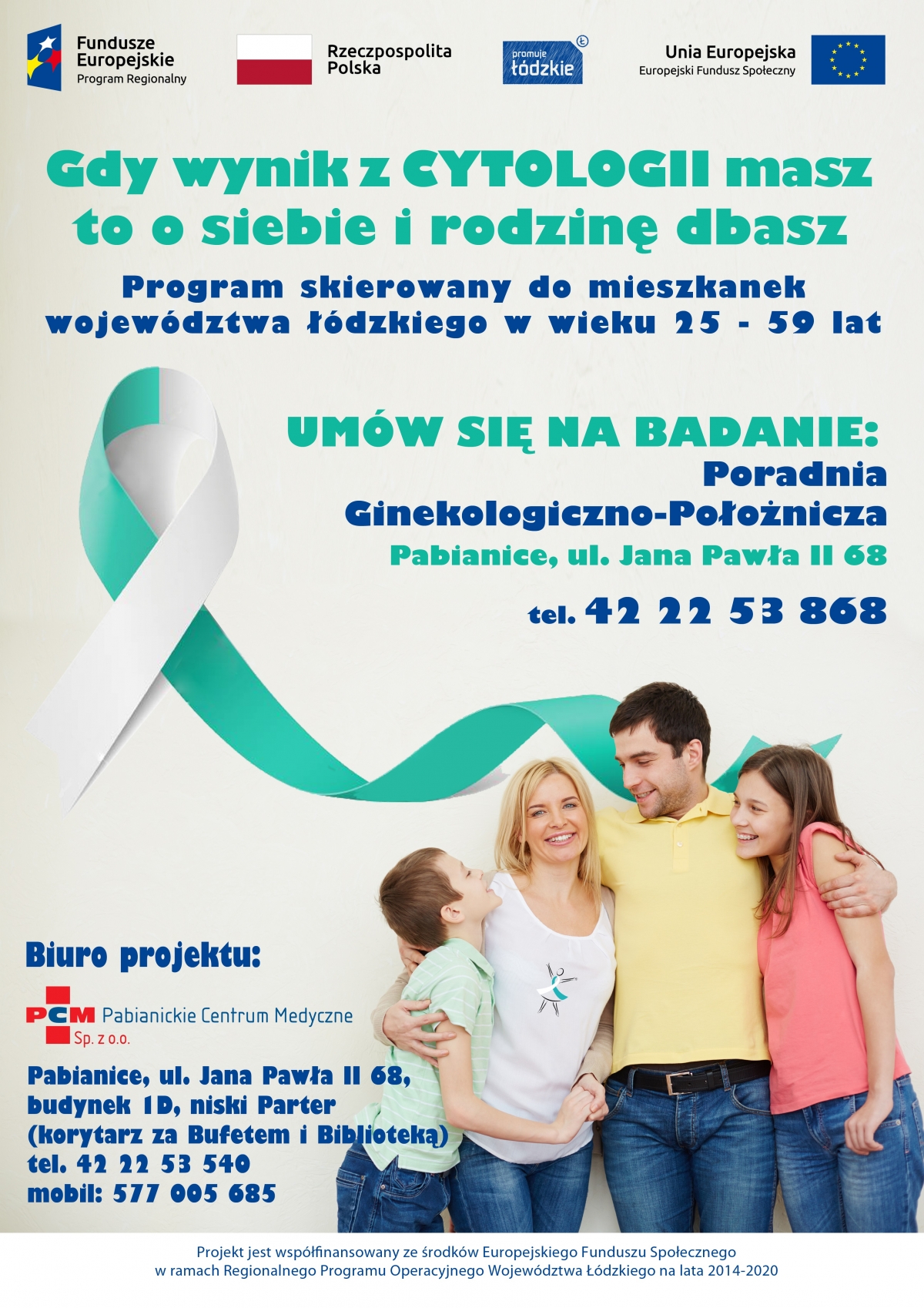 plakat informujący o badaniu cytologicznym