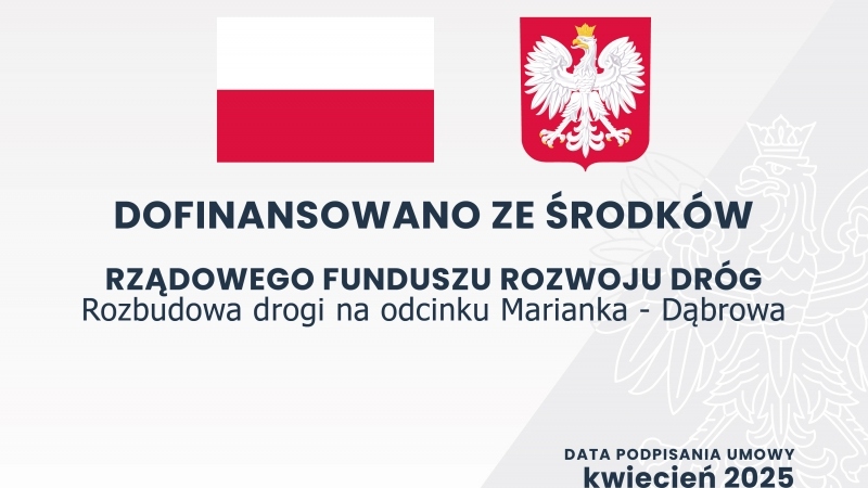 Tablica droga Marianka-Dąbrowa